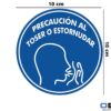 Vinilo adhesivo precaución al toser o estornudar