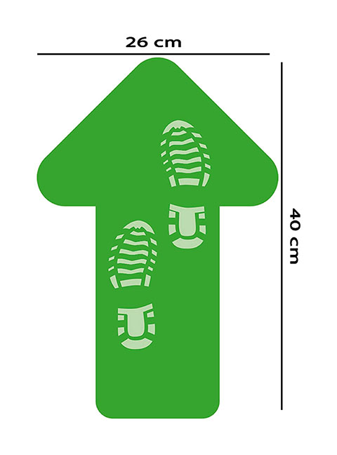 Flechas de vinilo adhesivo verde medidas